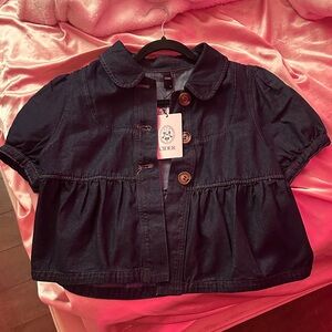 Cider Dark Blue Short Sleeve Jacket